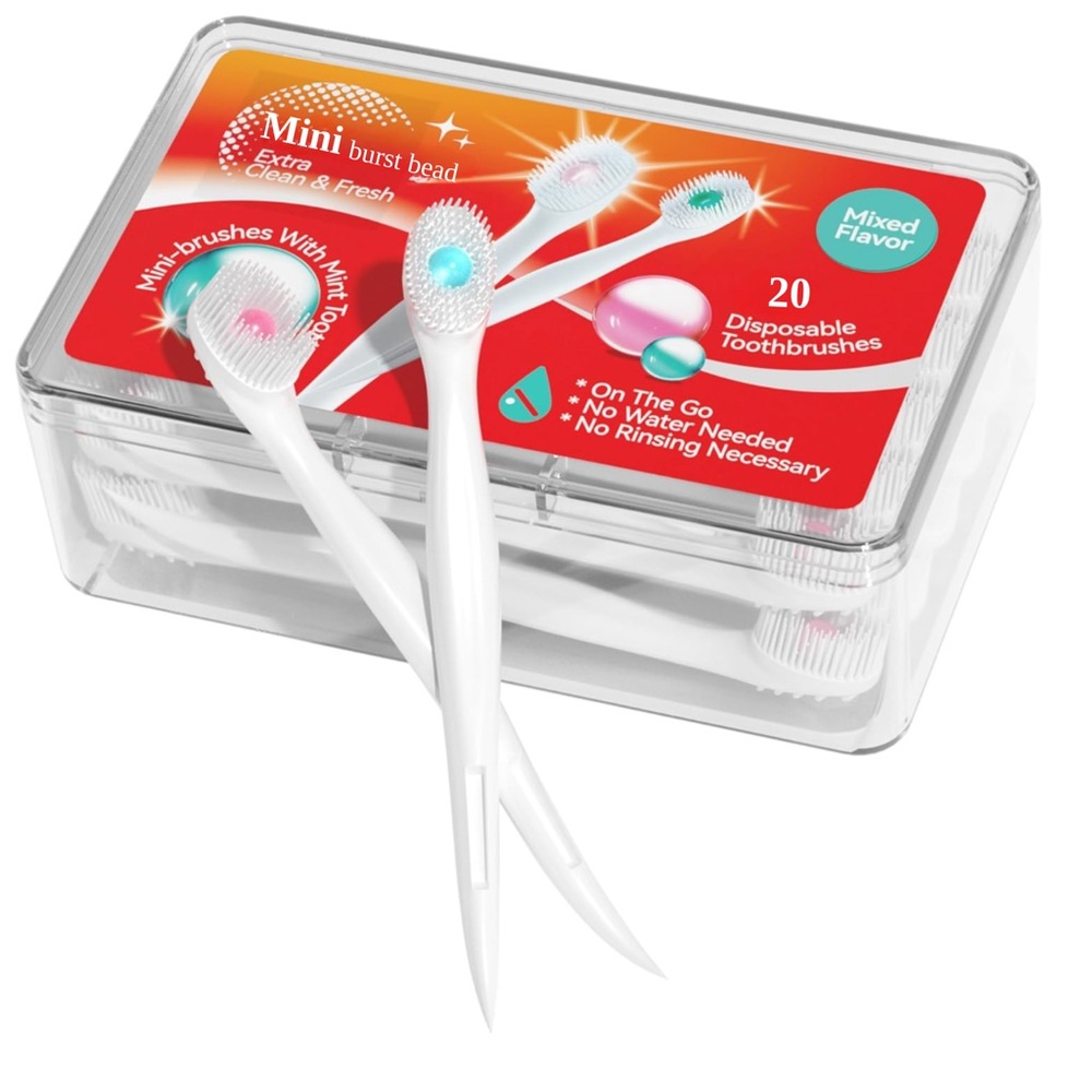 2 Pack of Mini Burst Bead Disposable Toothbrushes - 40 count